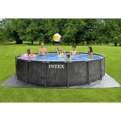Intex Rundpool »Prism Greywood«, Anthrazit, ØxH: 457 X 122 Cm