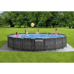 Intex Rundpool »Prism Greywood«, Anthrazit, ØxH: 549 X 122 Cm