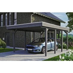 SkanHolz Carport »Friesland«, BxT: 397 X 555 Cm, Firsthöhe: 241 Cm, Lasiert