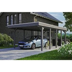 SkanHolz Carport »Friesland«, BxT: 397 X 708 Cm, Firsthöhe: 241 Cm, Lasiert