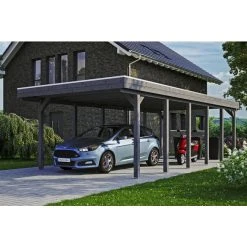 SkanHolz Carport »Friesland«, BxT: 397 X 860 Cm, Firsthöhe: 241 Cm, Lasiert