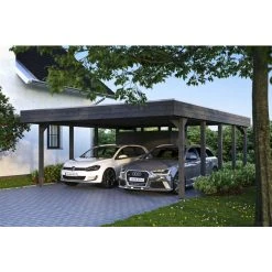 SkanHolz Carport »Friesland Set 4«, BxT: 557 X 708 Cm, Firsthöhe: 254 Cm, Lasiert