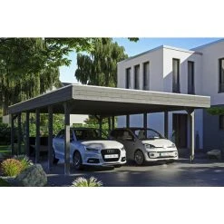 SkanHolz Carport »Friesland«, BxT: 557 X 860 Cm, Firsthöhe: 254 Cm, Lasiert