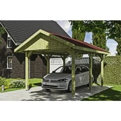 SkanHolz Carport »Wallgau«, BxT: 380 X 500 Cm, Firsthöhe: 313 Cm, Imprägniert