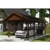 SkanHolz Carport »Wallgau«, BxT: 380 X 750 Cm, Firsthöhe: 313 Cm, Lasiert