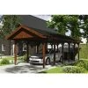 SkanHolz Carport »Wallgau«, BxT: 380 X 900 Cm, Firsthöhe: 313 Cm, Lasiert