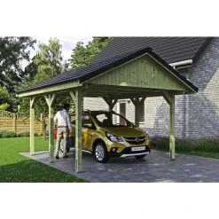 SkanHolz Carport »Wallgau«, BxT: 430 X 500 Cm, Firsthöhe: 326 Cm, Imprägniert