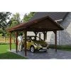 SkanHolz Carport »Wallgau«, BxT: 430 X 500 Cm, Firsthöhe: 326 Cm, Lasiert