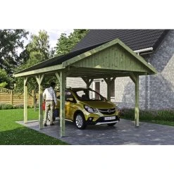 SkanHolz Carport »Wallgau«, BxT: 430 X 500 Cm, Firsthöhe: 326 Cm, Imprägniert