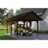 SkanHolz Carport »Wallgau«, BxT: 430 X 500 Cm, Firsthöhe: 326 Cm, Lasiert