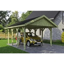 SkanHolz Carport »Wallgau«, BxT: 430 X 600 Cm, Firsthöhe: 326 Cm, Imprägniert