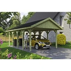 SkanHolz Carport »Wallgau«, BxT: 430 X 750 Cm, Firsthöhe: 326 Cm, Imprägniert