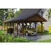 SkanHolz Carport »Wallgau«, BxT: 430 X 900 Cm, Firsthöhe: 326 Cm, Lasiert