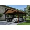 SkanHolz Carport »Wallgau«, BxT: 620 X 500 Cm, Firsthöhe: 354 Cm, Lasiert