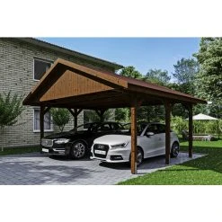 SkanHolz Carport »Wallgau«, BxT: 620 X 500 Cm, Firsthöhe: 354 Cm, Lasiert