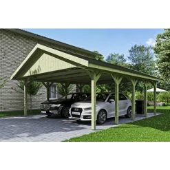 SkanHolz Carport »Wallgau«, BxT: 620 X 750 Cm, Firsthöhe: 354 Cm, Imprägniert