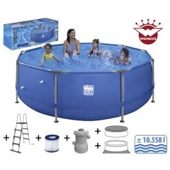 Happy People Rundpool, Blau, ØxH: 360 X 122 Cm