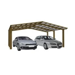 Ximax Doppelcarport »Linea«, Typ 110, Außenmaß BxT: 545,6 X 495,4 Cm, Bronzefarben