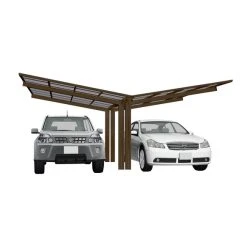 Ximax Doppelcarport »Linea«, Typ 60, Außenmaß BxT: 547,6 X 495,4 Cm, Bronzefarben