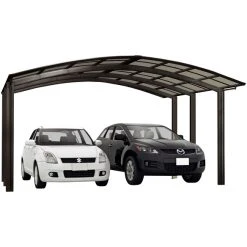Ximax Doppelcarport »Portoforte«, Typ 80, Außenmaß BxT: 542,3 X 495,4 Cm, Braun