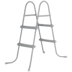 Bestway Pool-Leiter, Grau, Für Aufstellpools Mit Bis Zu 84 Cm Höhe