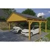 SkanHolz Carport »Fichtelberg«, BxT: 618 X 566 Cm, Firsthöhe: 362 Cm, Lasiert