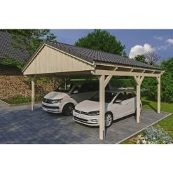 SkanHolz Carport »Fichtelberg«, BxT: 618 X 566 Cm, Firsthöhe: 362 Cm, Unbehandelt