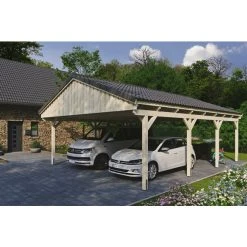 SkanHolz Carport »Fichtelberg«, BxT: 618 X 808 Cm, Firsthöhe: 362 Cm, Unbehandelt