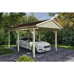 SkanHolz Carport »Fichtelberg«, BxT: 317 X 566 Cm, Firsthöhe: 303 Cm, Unbehandelt