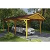 SkanHolz Carport »Fichtelberg«, BxT: 317 X 808 Cm, Firsthöhe: 303 Cm, Lasiert