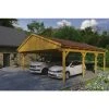 SkanHolz Carport »Fichtelberg«, BxT: 618 X 808 Cm, Firsthöhe: 362 Cm, Lasiert