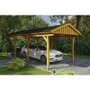 SkanHolz Carport »Fichtelberg«, BxT: 317 X 808 Cm, Firsthöhe: 303 Cm, Lasiert