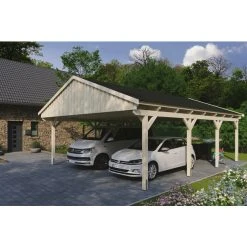 SkanHolz Carport »Fichtelberg«, BxT: 618 X 808 Cm, Firsthöhe: 362 Cm, Unbehandelt