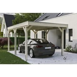 SkanHolz Carport »Grunewald«, BxT: 321 X 554 Cm, Firsthöhe: 243 Cm, Unbehandelt