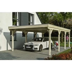 SkanHolz Carport »Grunewald«, BxT: 427 X 796 Cm, Firsthöhe: 251 Cm, Unbehandelt