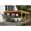 SkanHolz Carport »Grunewald«, BxT: 427 X 796 Cm, Firsthöhe: 251 Cm, Lasiert