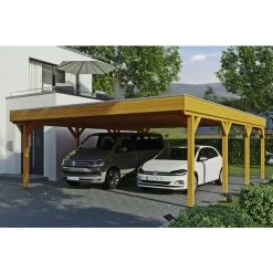 SkanHolz Carport »Grunewald«, BxT: 622 X 796 Cm, Firsthöhe: 255 Cm, Lasiert