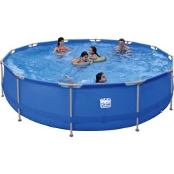 Happy People Stahlrahmen-Pool, Blau, ØxH: 450 X 122 Cm