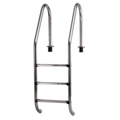 Steinbach Einbaubeckenleiter, Silberfarben, Für Stahlwandpool, Styroporpool