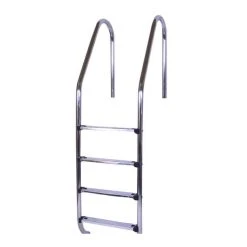 Steinbach Einbaubeckenleiter, Silberfarben, Für Stahlwandpool, Styroporpool