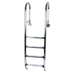 Steinbach Einbaubeckenleiter, Silberfarben, Für Stahlwandpool, Styroporpool