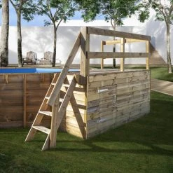 GRE Echtholzpool »Safran 2«, Braun, BxHxL: 395 X 133 X 620 Cm