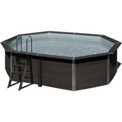 GRE Ovalpool »Avantgarde«, Grau, BxHxL: 386 X 124 X 524 Cm