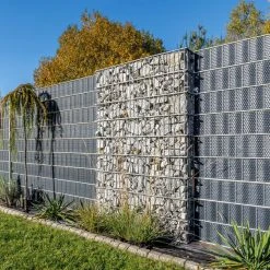 Wilk Gabionenzaun, HxLxT: 180 X 120 X 25 Cm, Stahl, Metallfarben
