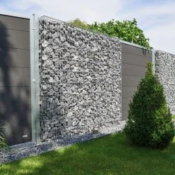 Wilk Gabionenzaun, HxLxT: 200 X 200 X 25 Cm, Stahl, Metallfarben