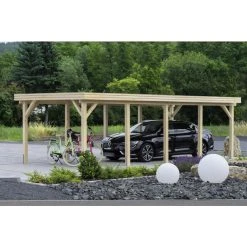 Mr. GARDENER Einzelcarport »Modern 2«, Außenmaß BxT: 360 X 760 Cm, Braun, Holzart: Fichte