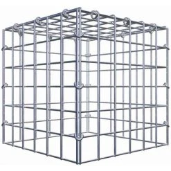 Gabiona Gabione, Silbergrau, Maschenweite 5 Cm X 5 Cm, C-Ring