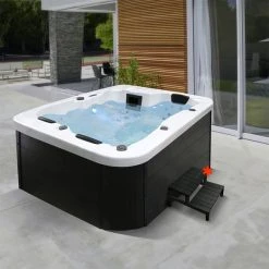 Home Deluxe Whirlpool »White Marble«, Höhe: 85 Cm, Schwarz, 2 Sitzplätze, Ohne Abdeckung
