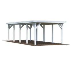 PALMAKO Einzelcarport »Karl«, Außenmaß BxT: 360 X 762 Cm, Weiß