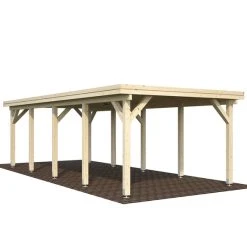 PALMAKO Einzelcarport »Karl«, Außenmaß BxT: 360 X 762 Cm, Natur